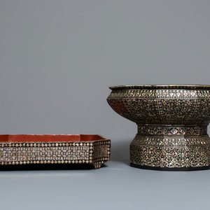 A varied collection of mother-of-pearl and mica-inlaid lacquerware, Southeast Asia, 19/20th C. — 照片 3