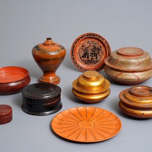 A varied collection of red lacquerware, mostly Burma and India, 19/20th C. — 照片 1