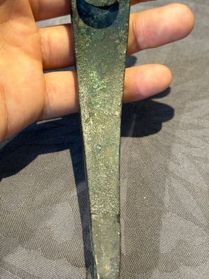 A varied collection of six Chinese bronze belt hooks, Warring States period and Western Han — photo 11