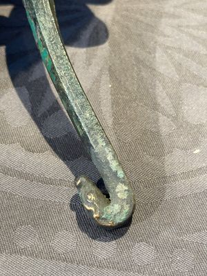 A varied collection of six Chinese bronze belt hooks, Warring States period and Western Han — photo 16