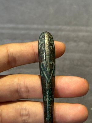 A varied collection of six Chinese bronze belt hooks, Warring States period and Western Han — photo 20