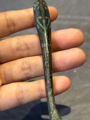 A varied collection of six Chinese bronze belt hooks, Warring States period and Western Han — photo 21