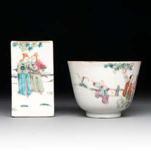 A varied collection of six Chinese famille rose wares, signed Hong Yishun 洪義順 and Luo Yongda 羅永發, Guangxu mark, 19/20th C. — foto 23