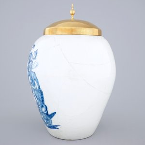 A very fine blue and white Dutch Delft tobacco jar, 18th C. — 照片 2