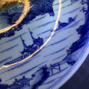 A very fine Chinese blue and white landscape plate, Kangxi, ca. 1670 — photo 4