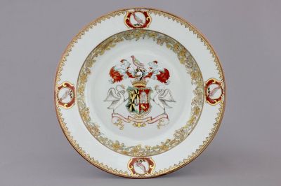 A very fine Chinese porcelain armorial plate, 18th C.