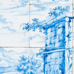 A very fine Dutch Delft blue and white tile mural with a shepherdess, 18th C. — photo 4