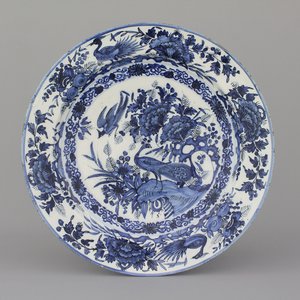 A very fine large Dutch Delft blue and white chinoiserie dish, late 17th C. — 照片 1