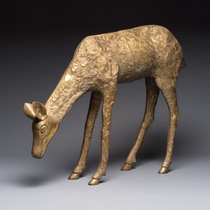 A very large brass sculpture of a deer, Hollywood Regency, 20th C. — photo 1