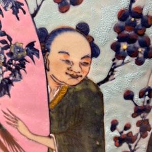 A very large Chinese famille rose turquoise-ground vase and cover, 19th C. — photo 36