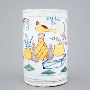 A very large Dutch Delft polychrome beer mug, 18th C. — 照片 5