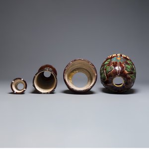 A very large Flemish pottery four-piece jardinière and stand, inscribed 'VREDE' and 'WELKOM' — foto 6