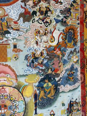 A very large Tibetan 'Astrological Calendar' thangka, 20th C. — photo 14