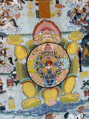A very large Tibetan 'Astrological Calendar' thangka, 20th C. — photo 15