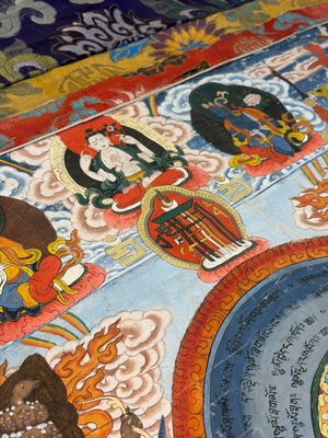 A very large Tibetan 'Astrological Calendar' thangka, 20th C. — photo 19