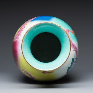 A very rare and unusual Chinese famille rose 'Dragon among Clouds' vase — photo 6