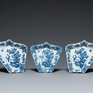 A very rare Dutch Delft blue and white nine-piece sweetmeat set, late 17th C. — 照片 7