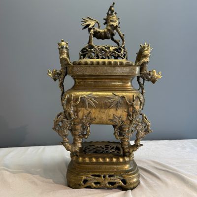 A Vietnamese bronze covered censer and stand — photo 13