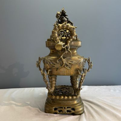A Vietnamese bronze covered censer and stand — photo 17