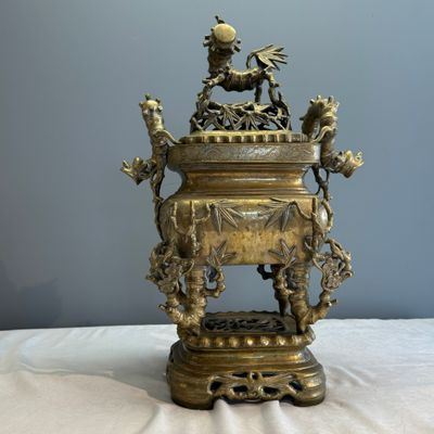 A Vietnamese bronze covered censer and stand — photo 1