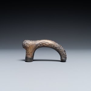 A Vietnamese gilt silver cane handle and a parasol handle, marked 'VINH SADEC', 19th C. — photo 7