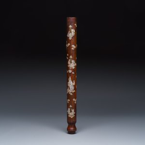 A Vietnamese mother-of-pearl-inlaid opium pipe, water pipe and covered box — 照片 11