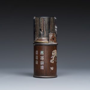 A Vietnamese mother-of-pearl-inlaid opium pipe, water pipe and covered box — 照片 4