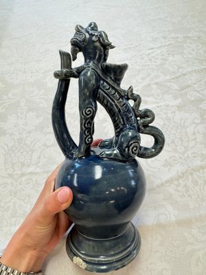 A Vietnamese or Annamese blue-glazed 'Qilin' ewer — 照片 1