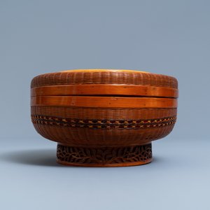 A Vietnamese woven straw box and cover, 19th C. — 照片 4