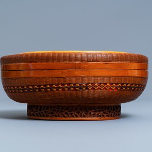 A Vietnamese woven straw box and cover, 19th C. — 照片 5