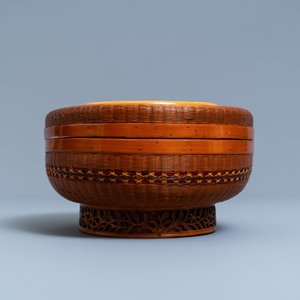 A Vietnamese woven straw box and cover, 19th C. — 照片 6