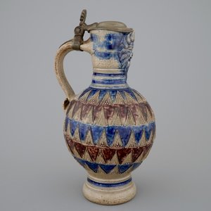A Westerwald pewter-mounted jug, 17th C. — 照片 4