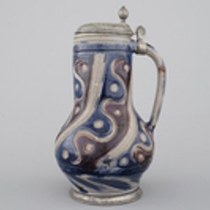 A Westerwald pewter-mounted jug in manganese and blue, 17th C. — photo 2