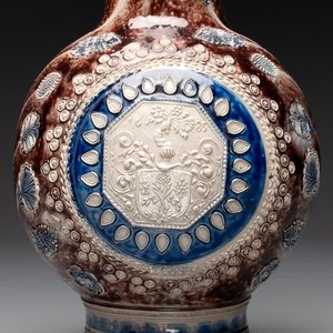 A Westerwald pewter-mounted stoneware jug, Germany, dated 1685 — photo 4