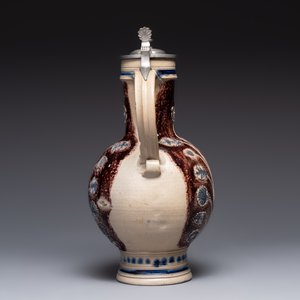 A Westerwald pewter-mounted stoneware jug, Germany, dated 1685 — photo 6