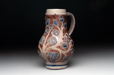 A Westerwald stoneware jug, Germany, 17th C.