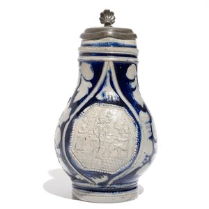 A Westerwald stoneware pewter-mounted jug with a tavern scene, 17th C. — photo 2