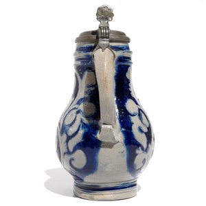 A Westerwald stoneware pewter-mounted jug with a tavern scene, 17th C. — photo 4