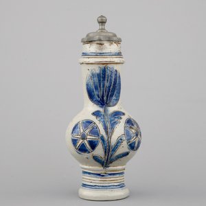 A Westerwald stoneware pewter-mounted jug with floral decoration, 17th C. — photo 5