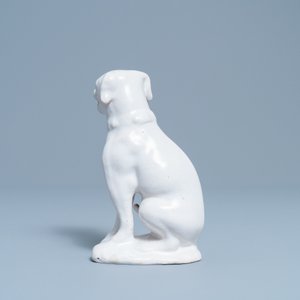 A white Dutch Delft model of a dog, 18th C. — photo 3