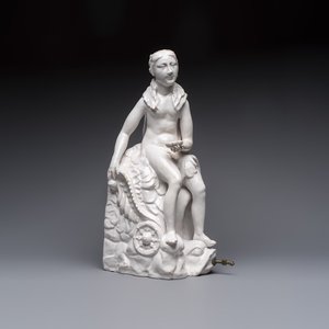 A white-glazed Brussels faience 'Amphitrite' table fountain, Rue de la Montagne factory, Jacques Artoisenet, 18th C. — photo 1