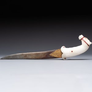A white jade-hilted khandjar dagger, India, 19/20th C. — photo 2