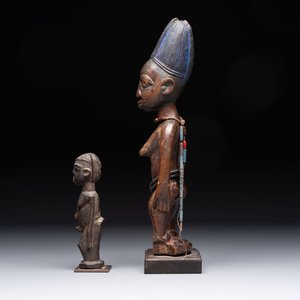A wooden Lobi Bateba figure and a wooden Ibeji figure, Africa, Lobi people and Yoruba people — photo 3