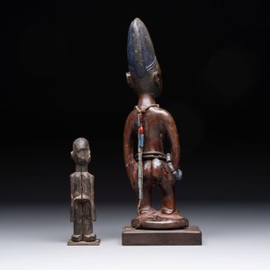 A wooden Lobi Bateba figure and a wooden Ibeji figure, Africa, Lobi people and Yoruba people — photo 4