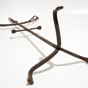A wrought iron floor standing candleholder, probably 17/18th C. — photo 12