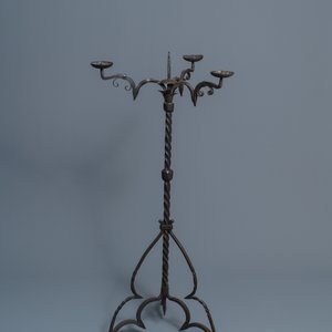A wrought iron standing candle holder, North of France or Flanders, 15th C. — 照片 2
