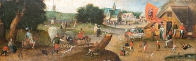 Abel Grimmer (c.1570-c.1619): 'Kermesse flamande le jour de la fête de Saint Georges', huile sur panneau