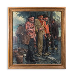 Achille Van Sassenbrouck (1886-1979): 'Pêcheurs', huile sur toile — photo 2