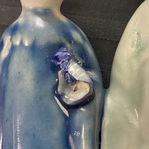 Acht Chinese biscuit groepen met blauw-wit en celadon glazuur, Qianlong/Jiaqing — foto 37