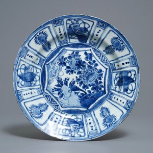 Acht Chinese blauw-witte borden, Wanli/Kangxi — foto 2